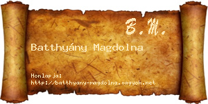 Batthyány Magdolna névjegykártya